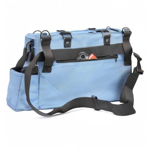 FifthStart Multiuse Cleaning Caddy with Waist & Shoulder Strap - Diaper Caddy & Beach Bag - 9 Pockets & Mesh Base - Blue, X-Large