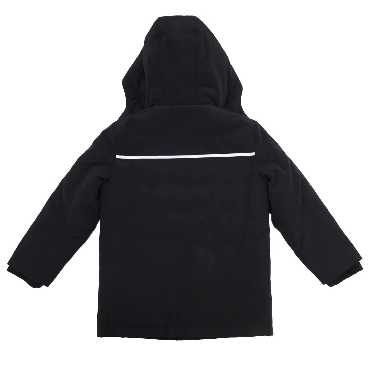 Andy & Evan Boys' Reflective Hooded Parka with Removable Hood, Winter Coat Jacket For Kids, Black, L (9/10)