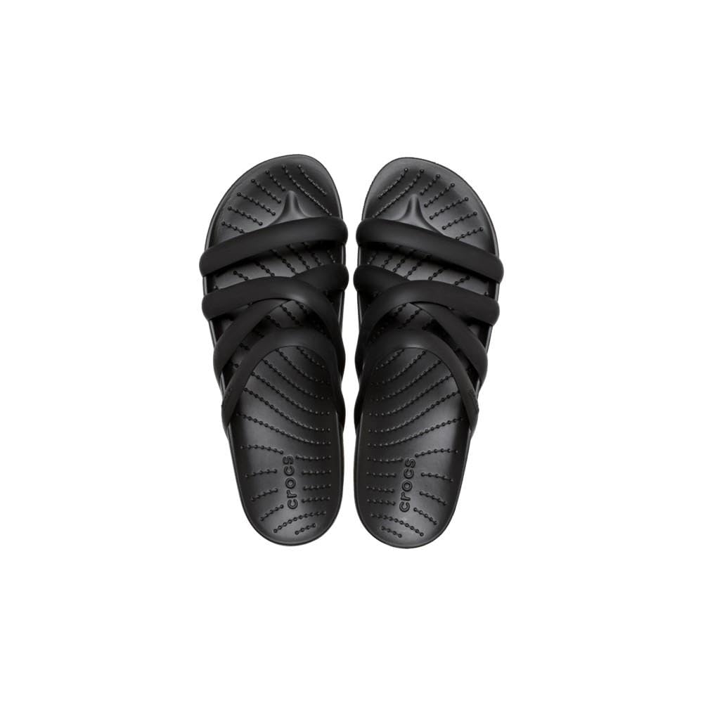 Crocs Women's Splash Strappy Sandals, Black, 7, Women