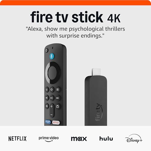 Amazon Fire TV Stick 4K (newest model) with AI-powered Fire TV Search, Wi-Fi 6, stream over 1.5 million movies and shows, free & live TV
