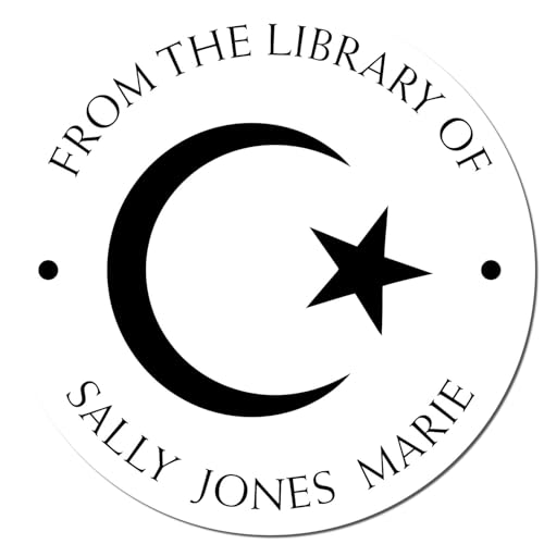 Personalized Name and Book Stamper - Self-Inking Respected Crescent Customized Library Stamp for Imams - Custom Book Stamp - Ideal for Personal Libraries, Religious Books, and Educational Materials