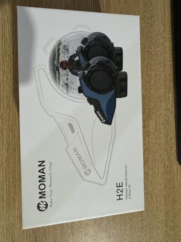 Motorcycle Intercom Headset, Moman H2E Eagle-Like Communication System with Dual Chips for Audio Multitasking HiFi Sound/Music Sharing/FM/AI Voice (2Pack), Motorcycle-Intercom-Helmet-Headset-Headphone