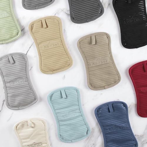 All-Clad Premium Pot Holder & Heating Pad, (2-Pack) Heat Resistant to 500 Degrees, 100% Cotton 10"x6.25" for Kitchen and Barbeque, Rainfall