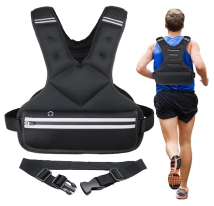 JoyPlus Adjustable Weight Vest,Strength Training Running Vest, Workout Equipment, Sport Exercise, Fitness, Weight Loss for Men 12LB, Women 8LB, Velcro or Buckle