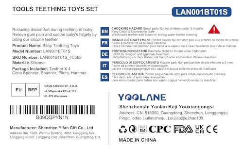 Yoolane® Baby Teether [Original] Silicone Teehing Toys for Babies - Tools Set Teething Relief Chew Toy BPA Free | Stuff & Essential & Gift for Toddler Infant Boy Girl 3+ Months | 4 Pieces