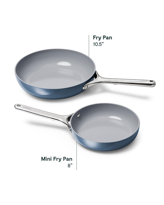 Caraway Nonstick Ceramic Frying Pan (2.7 qt, 10.5") - Non Toxic, PTFE & PFOA Free - Oven Safe & Compatible with All Stovetops (Gas, Electric & Induction) - Navy