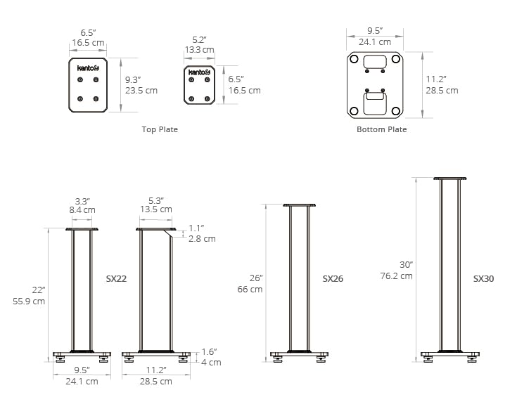 Kanto SX30 Universal Fillable Speaker Floor Stands for Bookshelf Speakers | 30" Tall | Adjustable Isolation Feet | Dedicated Cable Channel | Fill Bags & Level Incl. | Pair | White