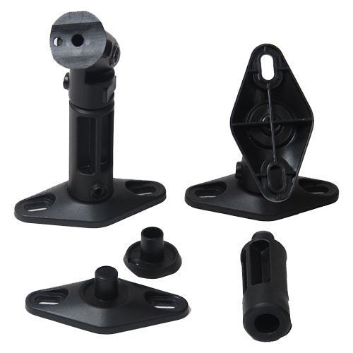 VideoSecu 4 Black Universal Satellite Speaker Mounts/Brackets for Walls and Ceilings 1VE (Black, 4 Pack)
