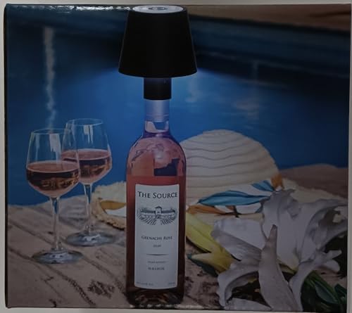 Coinmit LED Bottle Lamp 5500 mAh Battery Portable Table Lamp Waterproof Cordless Night Light for Outdoor Restaurant Bedroom Black