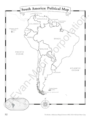 Evan-Moor Educational Publishers The World: Reference Maps & Forms Book (World & U.S. Maps)