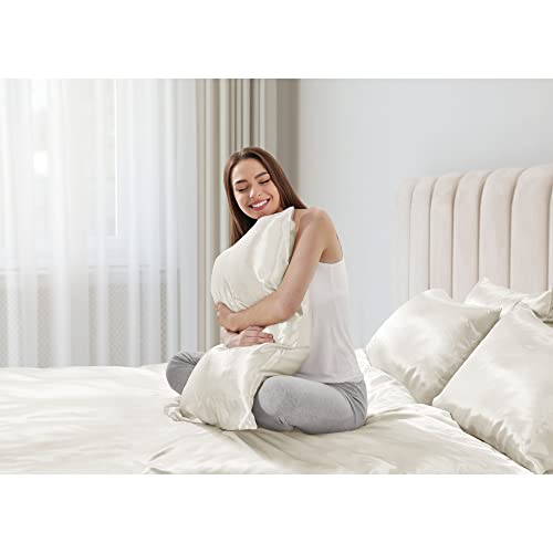 Madison Park Essentials Polyester Satin 6 Piece Sheet Set with Ivory MPE20-904, Queen