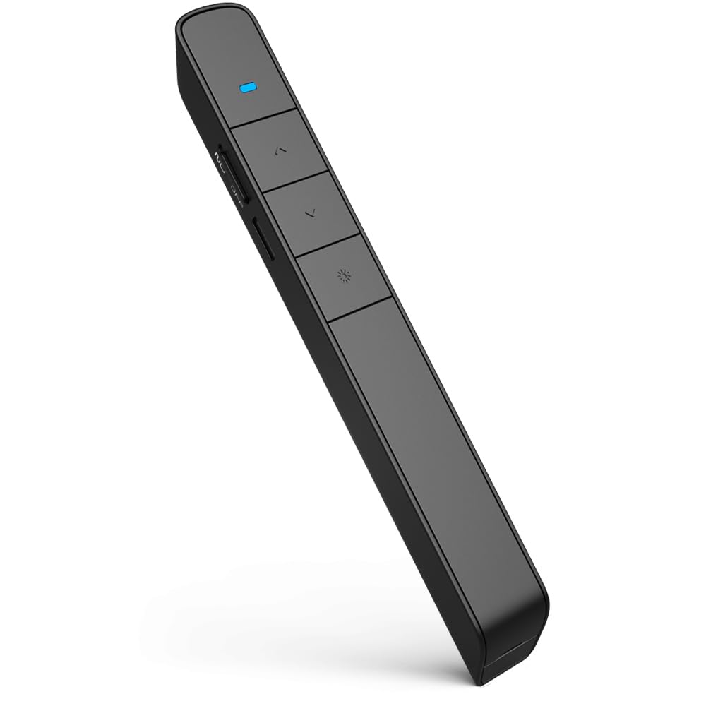 Norwii N75 Rechargeable Presentation Clicker with Green Light Pointer for presentations, PowerPoint Clicker for Presentation Remote, Long Range Wireless Presenter (Green Light)