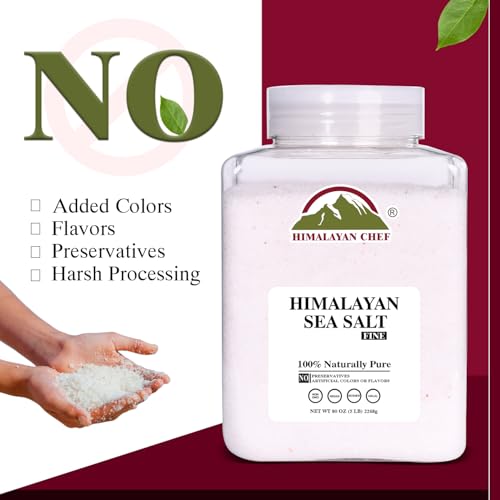 Himalayan Chef Sea Salt Fine Grain, 5 lbs | Rich Minerals, 100% Natural and Unrefined Sea Salt Fine Organic Minerals