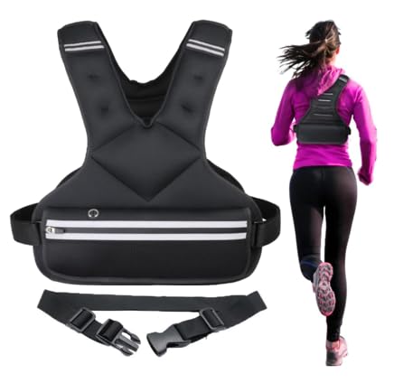 JoyPlus Adjustable Weight Vest,Strength Training Running Vest, Workout Equipment, Sport Exercise, Fitness, Weight Loss for Men 12LB, Women 8LB, Velcro or Buckle