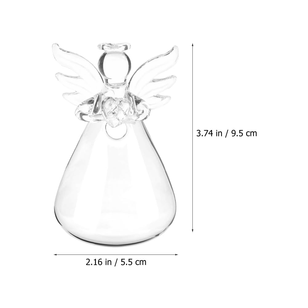IMIKEYA Angel Hanging Glass Plant Vase: 2pcs Tiny Angel Flower Planter for Hydroponic Plants & Home Garden Decor
