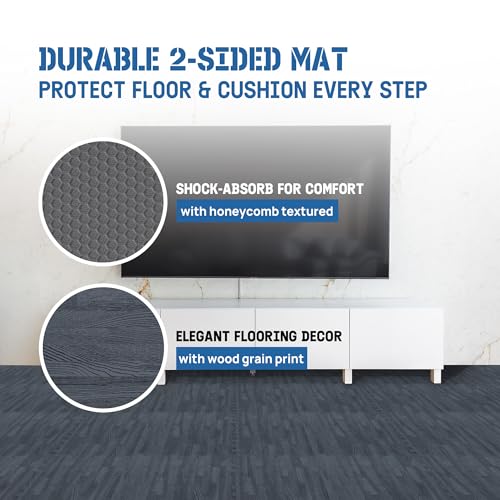 Yes4All EVA Interlocking Mats, Puzzle Floor Tiles, Foam Floor Padding with Border for Furniture, Home Space, Living Room, Garage 48 SQFT