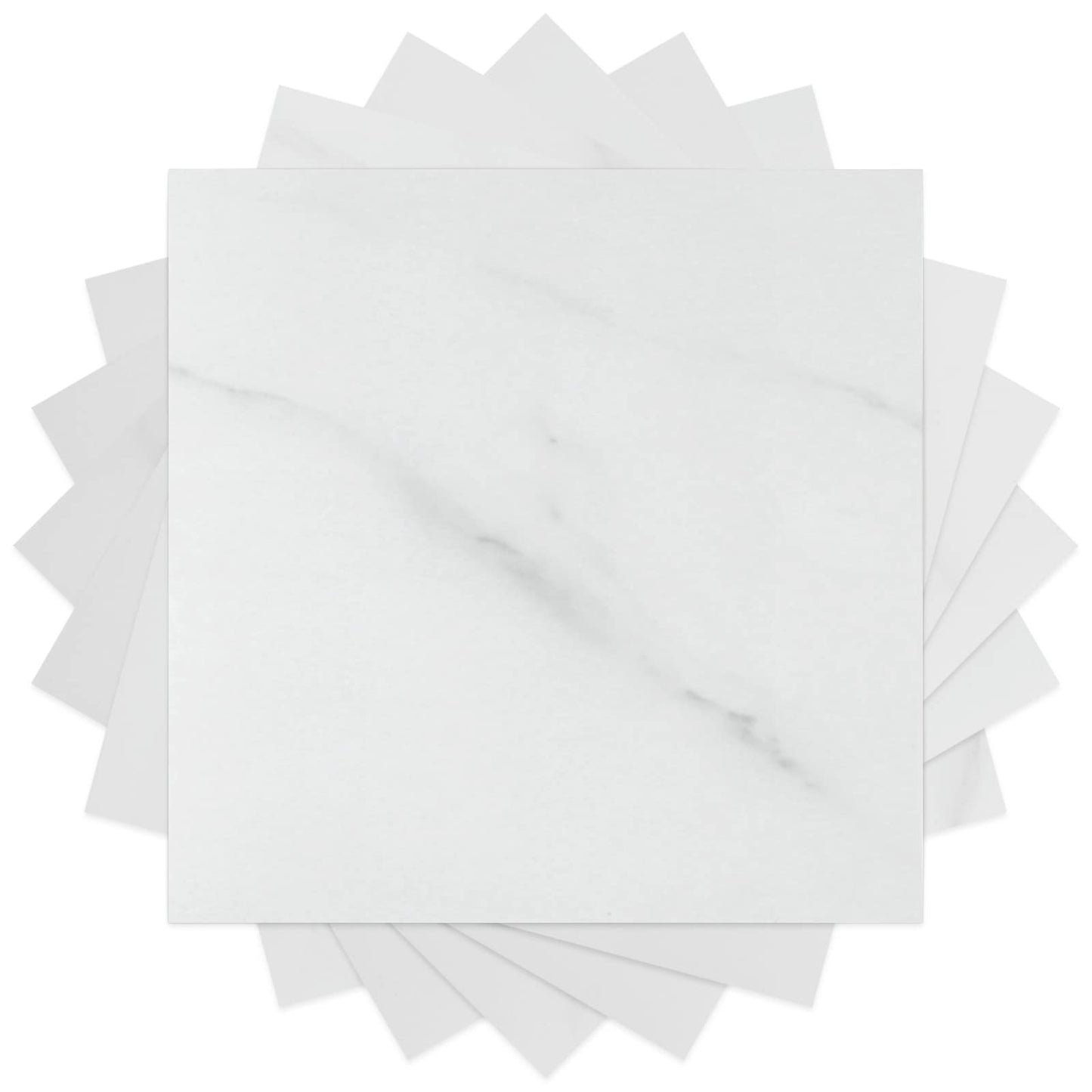 WESTICK White Marble Bathroom Stick on Floor Tiles Peel and Stick Waterproof Vinyl Flooring Adhesive Flooring Tiles for Kitchen Bedroom Camper 12 x 12 in 5 PCS