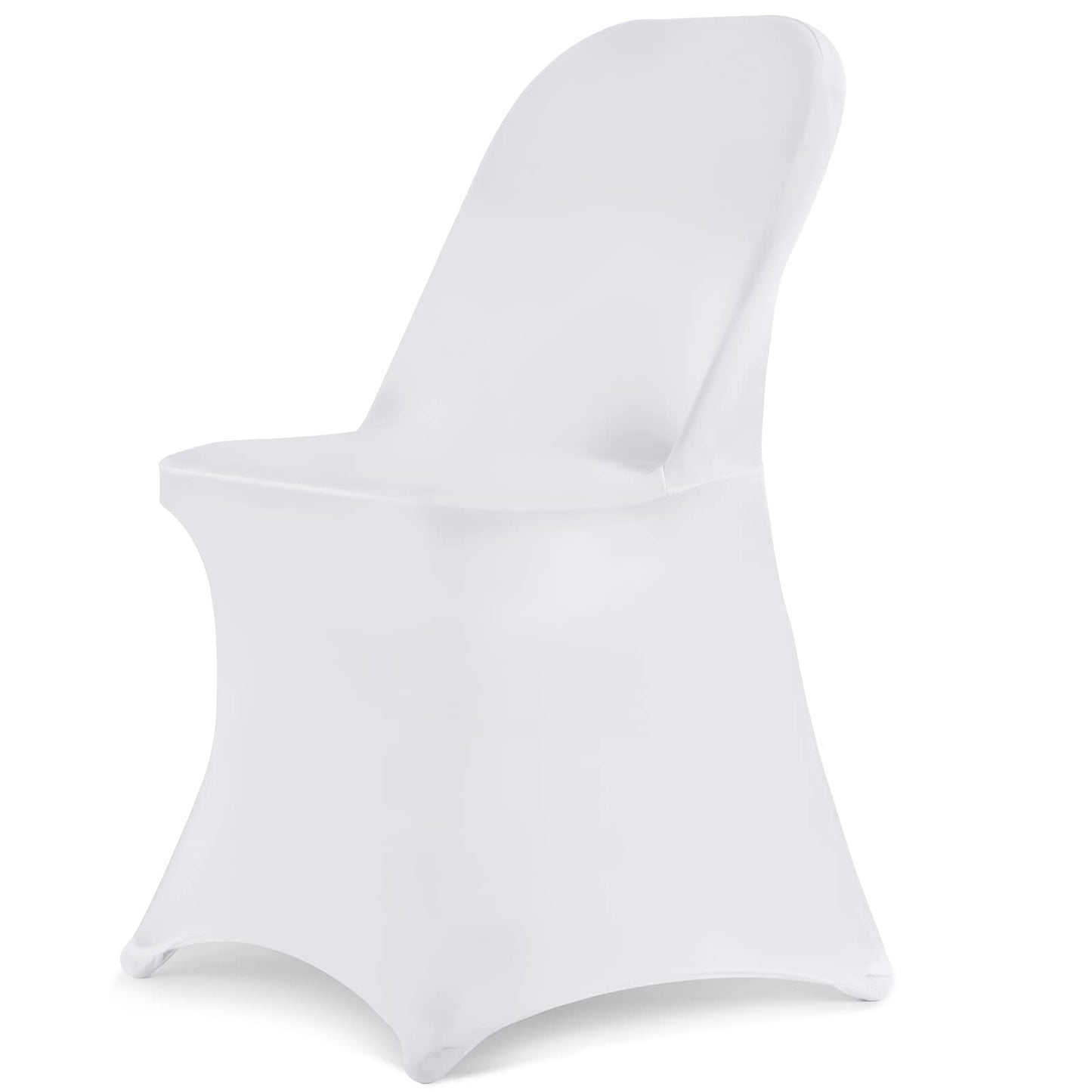 HAINARverS Folding Chair Covers for Wedding, 10pcs Stretch Spandex Washable Fabric Chair Cover, Decoration Chair Cover for Wedding, Party, Banquet, Birthday, Conference, Event(White, 10 PCS)