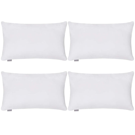 Thmyo 4-Pack 100% Cotton Lumbar Comfortable Solid Decorative Throw Pillow Case Rectangle Cushion Cover DIY Pillowcases for Sofa Bed(Only Covers,Not Pillows)(12x20inch/30x50cm,White)