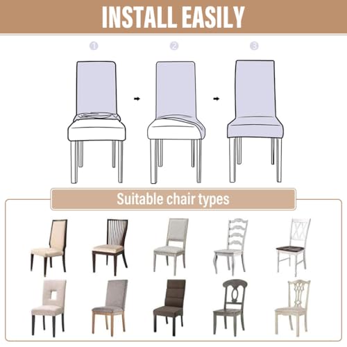 Lussenwert Velvet Dining Chair Covers Stretch XL/Oversized Chair Covers for Dining Room Set of 6 Parsons Chair Slipcovers Removable Washable Chair Seat Protector for Kitchen Banquet, Lemon-Yellow