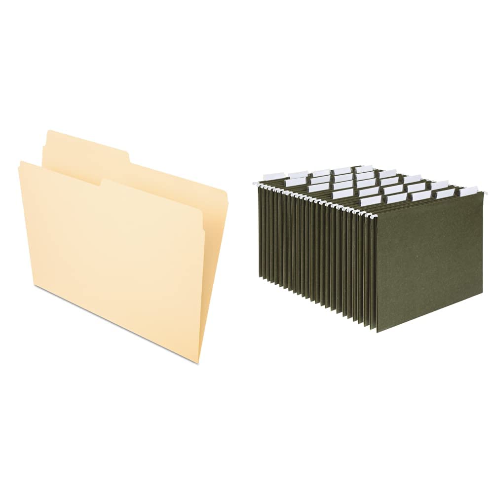 Pendaflex File Folders, Letter Size, 8-1/2" x 11", Classic Manila, 1/3-Cut Tabs in Left, Right, Center Positions, 100 Per Box (65213)