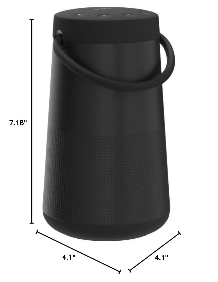 Bose SoundLink Revolve+ (Series II) Bluetooth Speaker, Portable Speaker with Microphone, Wireless and Water Resistant with 360 Degree Sound, Long Lasting Battery and Handle, Black