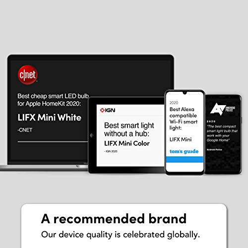 LIFX color, A19 1100 lumens, Wi-Fi Smart LED Light Bulb, Billions of colors and Whites, No bridge required, Works with Alexa, Hey Google, HomeKit and Siri multicolor (Pack of 2)