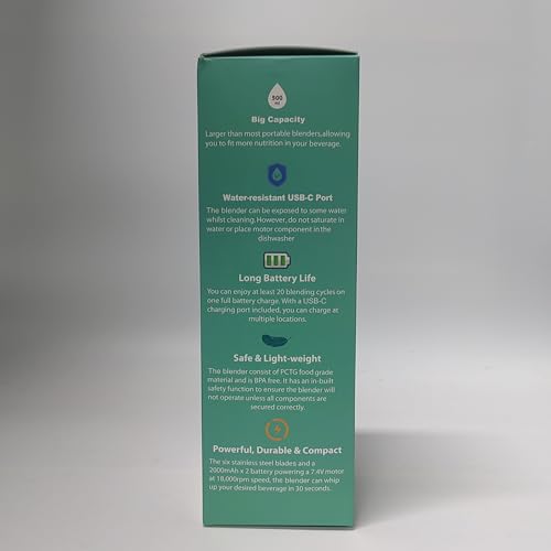 DoubleCare Portable Blender Cup,Electric USB Juicer Blender,Mini Blender Portable Blender For Shakes and Smoothies, Juice,380ml, Six Blades Great for Mixing,white, grey