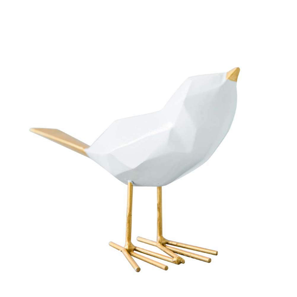 VORCOOL Simple Resin Bird Figurine Statue Furnishing Articles Ornaments Home Office Decoration (Golden)