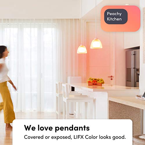 LIFX color, A19 1100 lumens, Wi-Fi Smart LED Light Bulb, Billions of colors and Whites, No bridge required, Works with Alexa, Hey Google, HomeKit and Siri multicolor (Pack of 2)