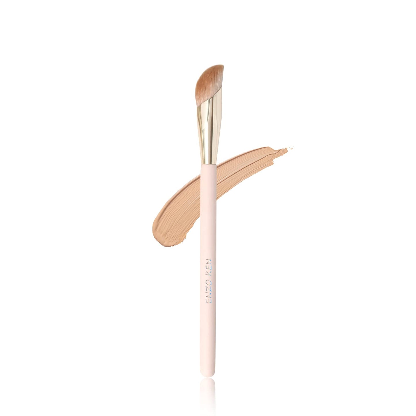 ENZO KEN Angled Concealer Brush Under Eye, Concealer Brush, Nose Contour Brush, Small Concealer Brushes, Under Eye Makeup Brushes, Under Eye Brush, Concealer Makeup Brushes. Pink and Gold 11M