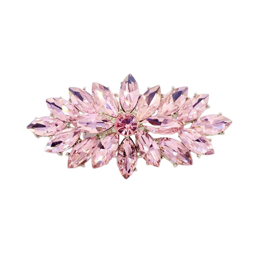 Marquise Rhinestone Corsage Brooch Pin for Women Girls Unisex Silver Plated Fashion Color Austrian Crystal Cluster Big Bouquet Brooches Lapel Pins Art Deco Dress Accessories Elegant Wedding Christmas Festival Jewelry Gift