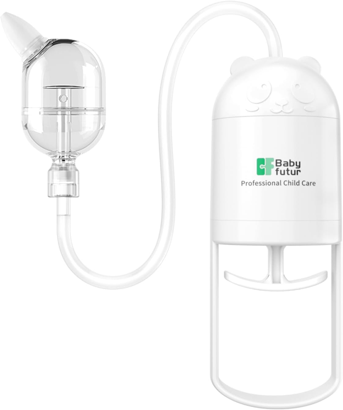 Nasal Aspirator for Baby (White Panda) – Push-Pull Control,Simple to Use Baby Nose Sucker – Gentle Handling of Nasal Mucus– Lncludes Storage Box & Booger Clip
