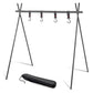 Foldable Tripod Camping Hanging Rack - 4 Hooks Outdoor Cookware Storage Portable, Outdoor Camping Folding Rack (Large)