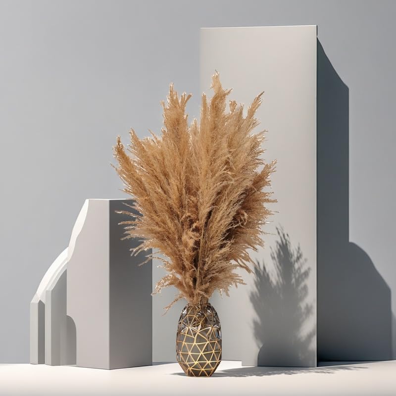 auleegay 20 PCS 40 inches Bohemian Style Handpicked Pampas Grass Dried Flowers, Big Pampas Grass, Fluffy Grass, Dried Flowers for Wedding, Party