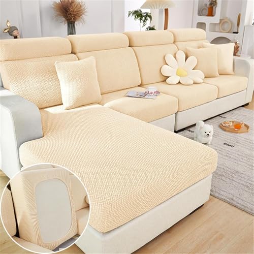 Magic Sofa Covers, Universal Soothing Home Sofa Covers, Washable Stretch Sofa Couch Cushion Covers (Beige, Large Single Seat Cover)