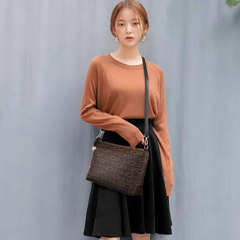 Pahajim 6-Pcs Women Handbag Purse Shoulder Bag Totes Satchel Bag Top-Handle Boston Bag Crossbody Bag Wallet Messenger Bag Set