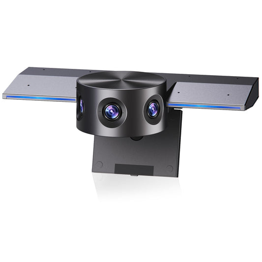 Panoramic 180° Video Camera, Immersive Video Conference Experience, both Overall and Speakers’ Close-up view, 1080P Webcam for Huddle Room and Homebased Office, Plug and Play with Micro SD Card Slot