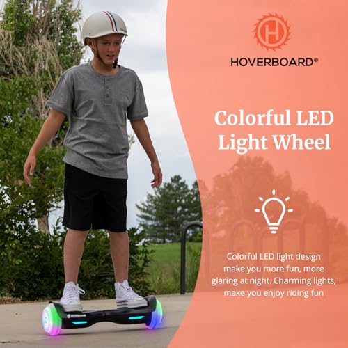 Trinity Max Hoverboard for Kids Ages 6-12, 6.5" LED Wheels & Music Speaker, Powerful Self Balancing Scooter for Kids Gifts, UL2272 Certified(Black)