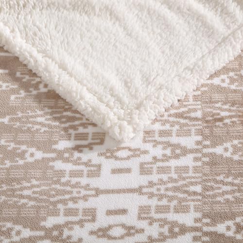 Eddie Bauer - Throw Blanket, Reversible Sherpa Fleece Bedding, Home Decor for All Seasons (San Juan Oyster, Throw)