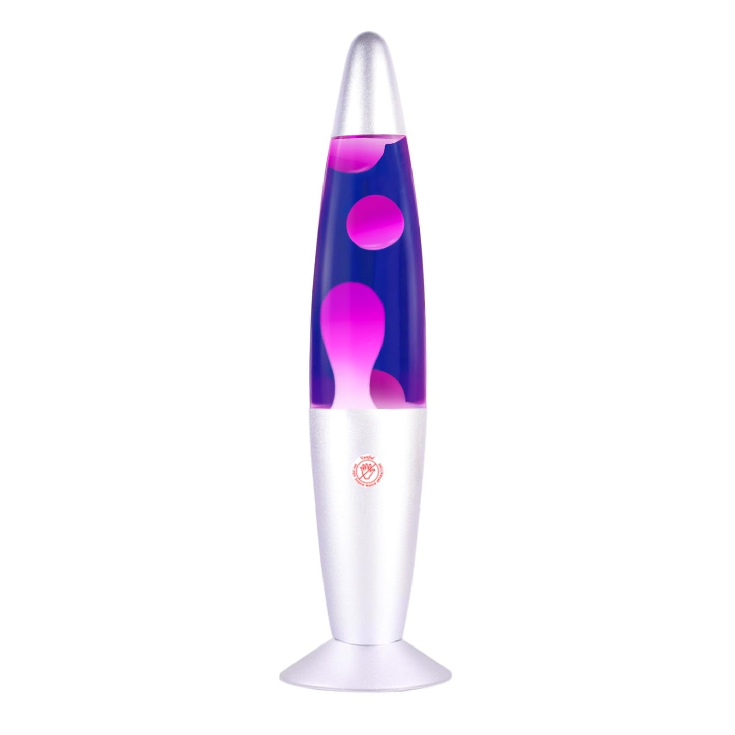 Purple Magma Lamp with White Wax Sliver Base Gorgeous Liquid Motion Mood Lamp Relaxing Decoration for Home Office Bedroom Glitter Lamps for Adults Kids as Nightlight