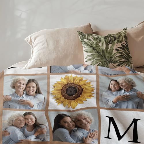 Hyturtle Personalized Best Mom Gifts for Women from Daughter Son, Fleece Blanket Gifts for Her Woman, Mothers Day Birthday Gift Idea for Mom Unique Custom Photo Throw Blanket Home Decoration Keepsake