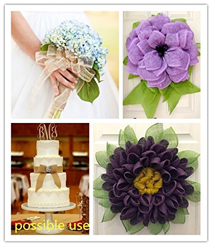 Burlap Ribbon Perfect for Wedding Home Decoration Gift Wrap Bows Made Handmade Art Crafts 1-1/2 Inch X 10 Yard Spool (Green)