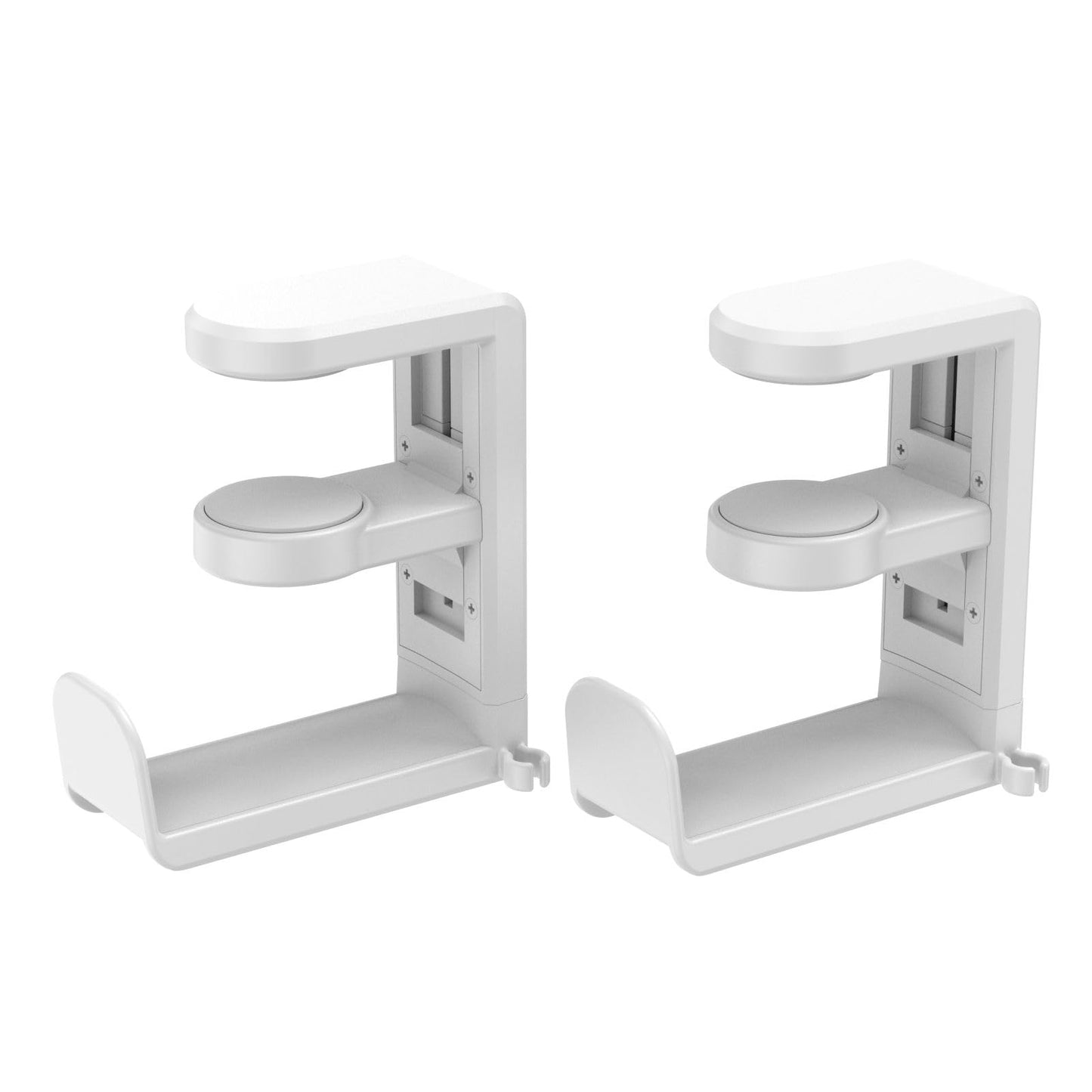 EURPMASK Rotating Headphone Stand - PC Gaming Headset Holder, Adjustable Clamp-on Under Desk Hanger With 360 Degree Swivel & Cable Clip Organizer - Black