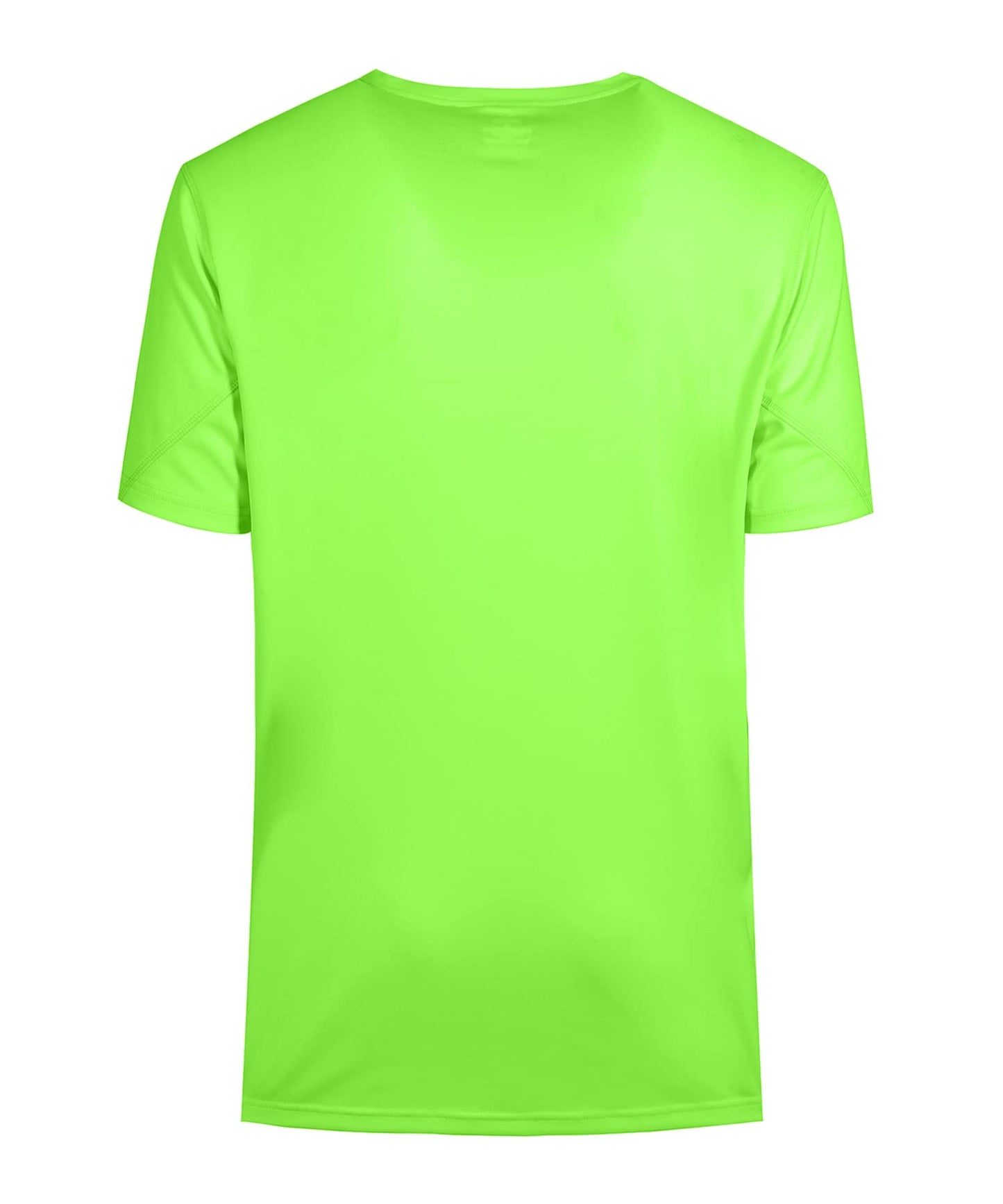 Mens Quick Dry Fit Mositure Wicking Athletic Performance T Shirt Crewneck Outdoor Activewear Tops(HI VIZ Green,3XL)