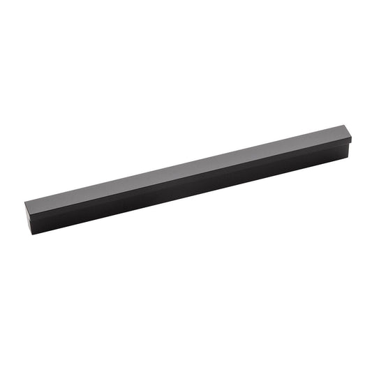 Hickory Hardware 1 Pack Solid Core Kitchen Cabinet Pulls, Luxury Cabinet Handles, Hardware for Doors & Dresser Drawers, 6-5/16 Inch (160mm) Hole Center, Flat Onyx, Streamline Collection