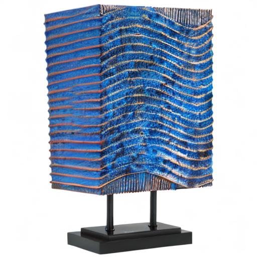 CECEQU Modern Sail Statues | Abstract Decorative Sculptures, Decor Items for Home Decor Accents, Ideal for Office, Living Room, Entry Table, Tabletop, Above Cabinet Decorations (Blue Vertical Bar)