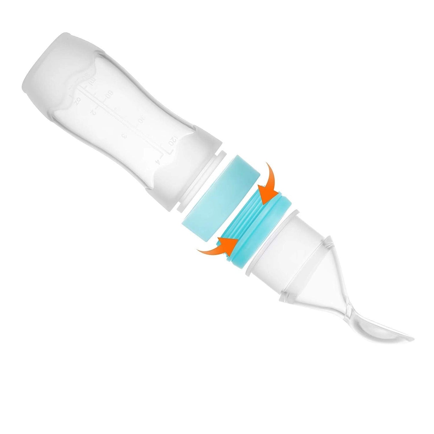 PandaEar (2 Pack) Silicone Baby Food Dispensing Spoon|4 oz Infant Fruit Squeeze Feeder| Travel Friendly Kids Toddlers Boys Girl (Blue)