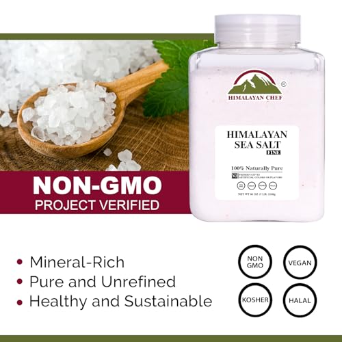 Himalayan Chef Sea Salt Fine Grain, 5 lbs | Rich Minerals, 100% Natural and Unrefined Sea Salt Fine Organic Minerals
