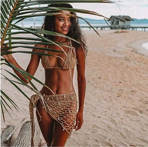 Swimwear Cover Up,Sexy Fashion Beach Hand Crochet Shawl Capelet Cover Up Sunscreen Net Triangle Fishnet Skirt (SJJ9), 150cm*80cm/59in*31.5in